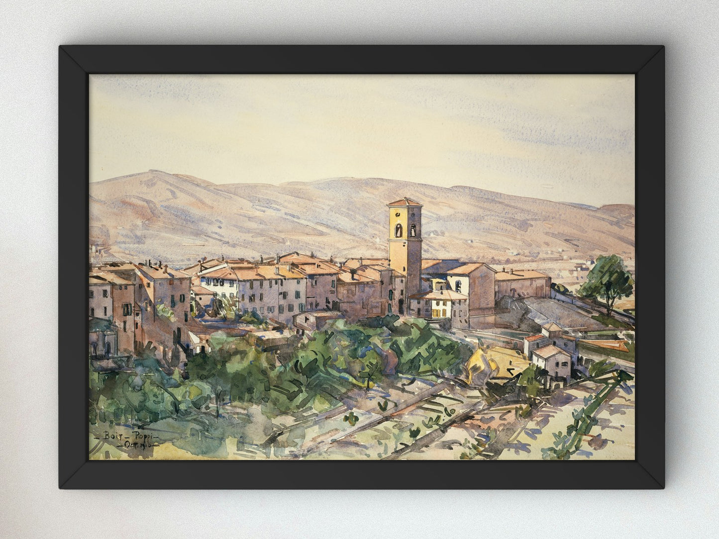 Poppi in the Casentino Tuscany by Edward Darley Boit 1910, Wall Art Print, Fine Art Reproduction, Museum Quality Decor, Poster