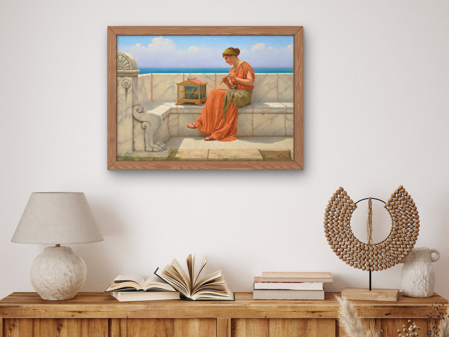 Songs without Words by John William Godward 1918, Wall Art Print, Fine Art Reproduction, Museum Quality Decor, Poster