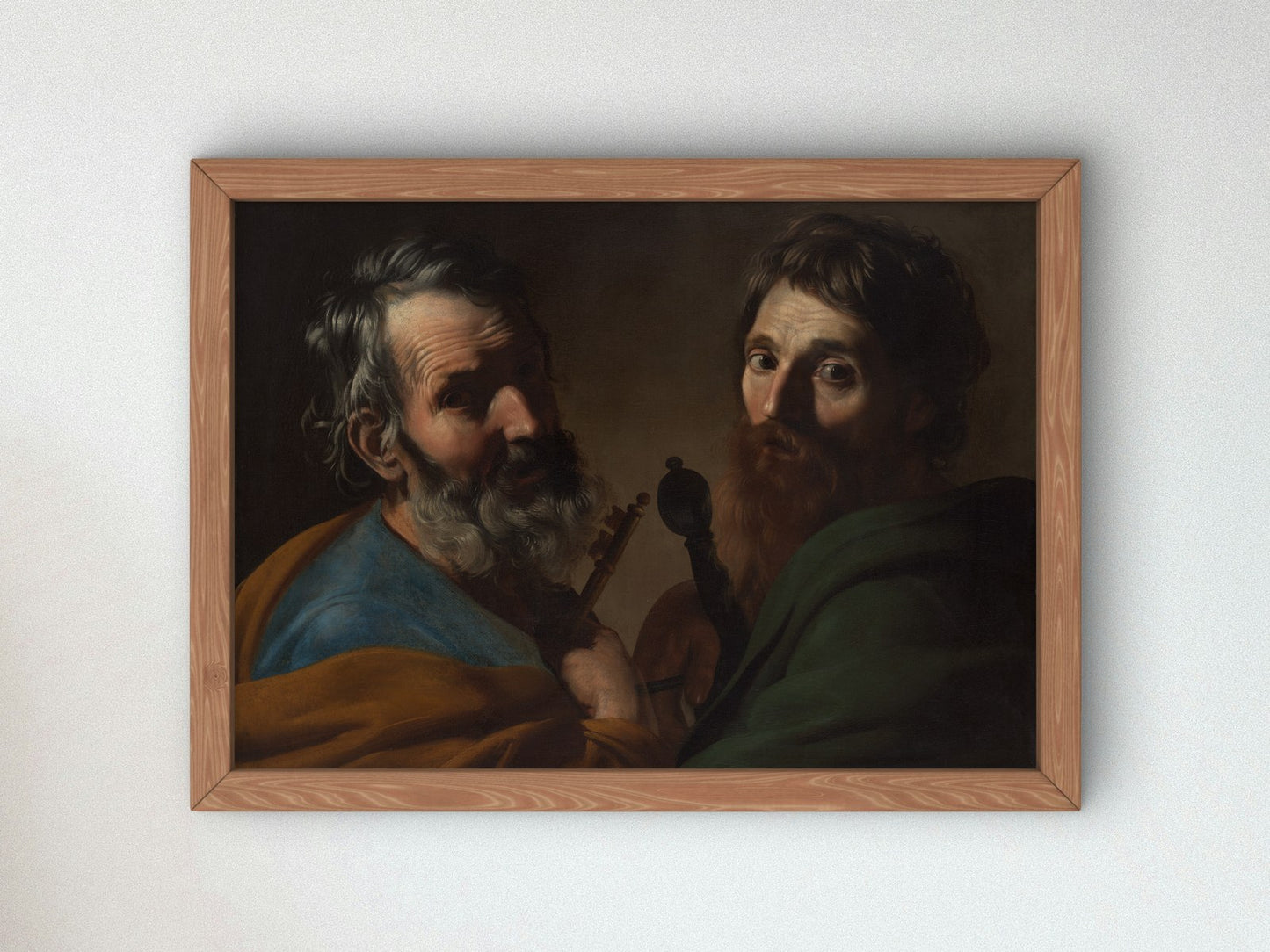 Saints Peter and Paul by Bartolomeo Manfredi 1620, Wall Art Print, Fine Art Reproduction, Museum Quality Decor, Poster