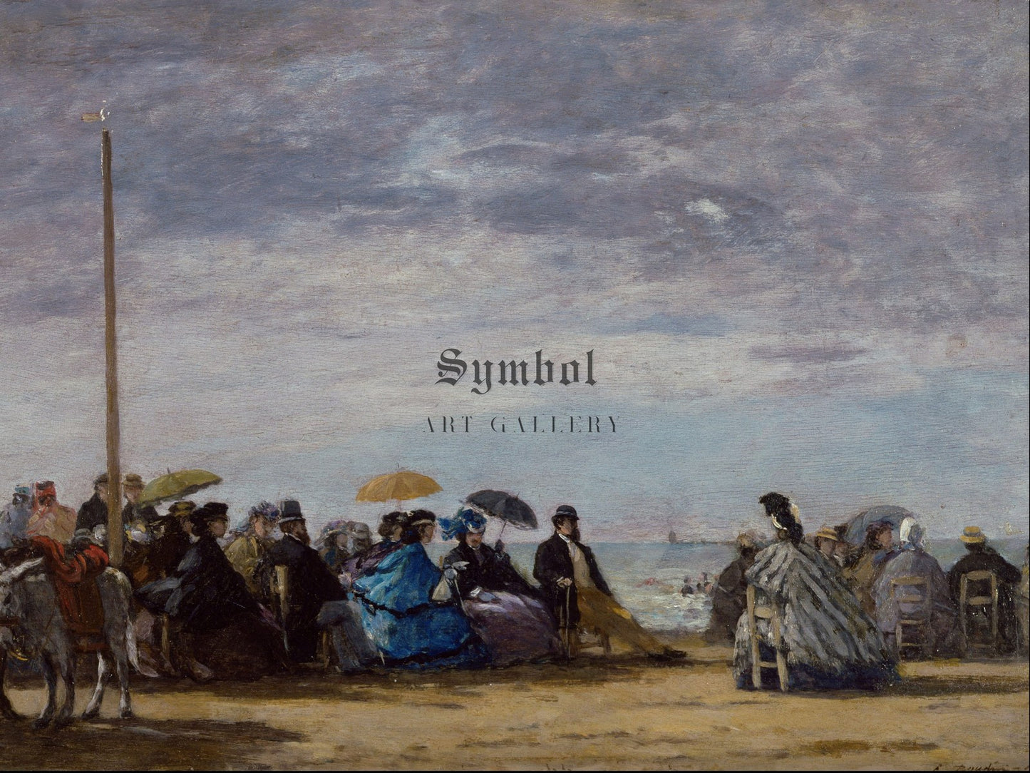 The Beach by Eugène Boudin 1864, Wall Art Print, Fine Art Reproduction, Museum Quality Decor, Poster