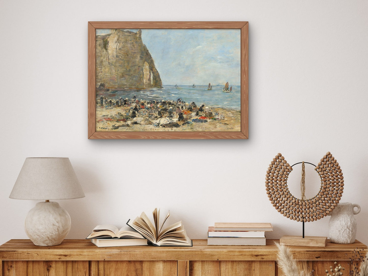 Washerwomen on the Beach of Étretat by Eugène Boudin 1894, Wall Art Print, Fine Art Reproduction, Museum Quality Decor, Poster