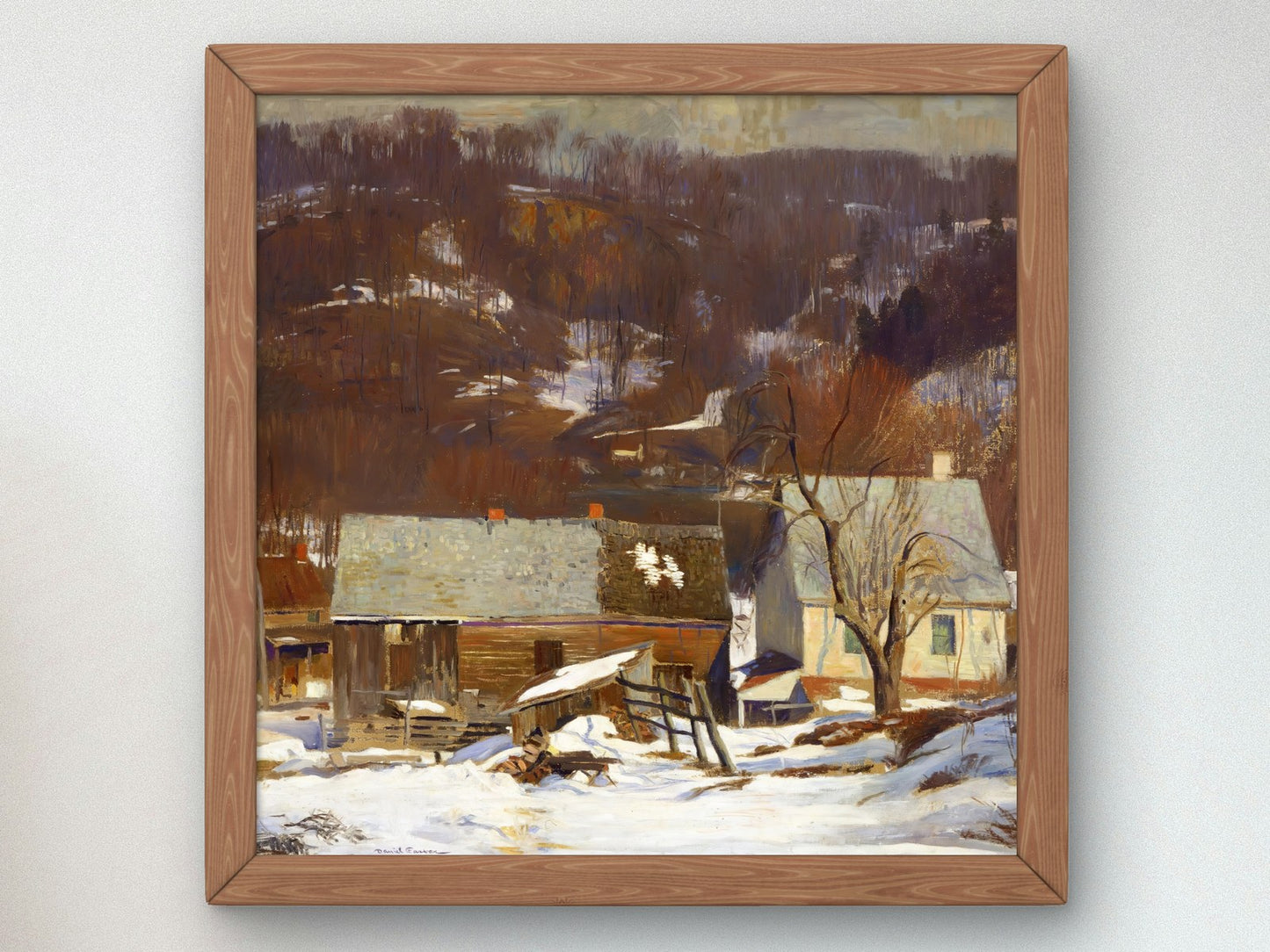 Late Snow Byram by Daniel Garber 1936, Wall Art Print, Fine Art Reproduction, Museum Quality Decor, Poster