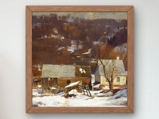 Late Snow Byram by Daniel Garber 1936, Wall Art Print, Fine Art Reproduction, Museum Quality Decor, Poster