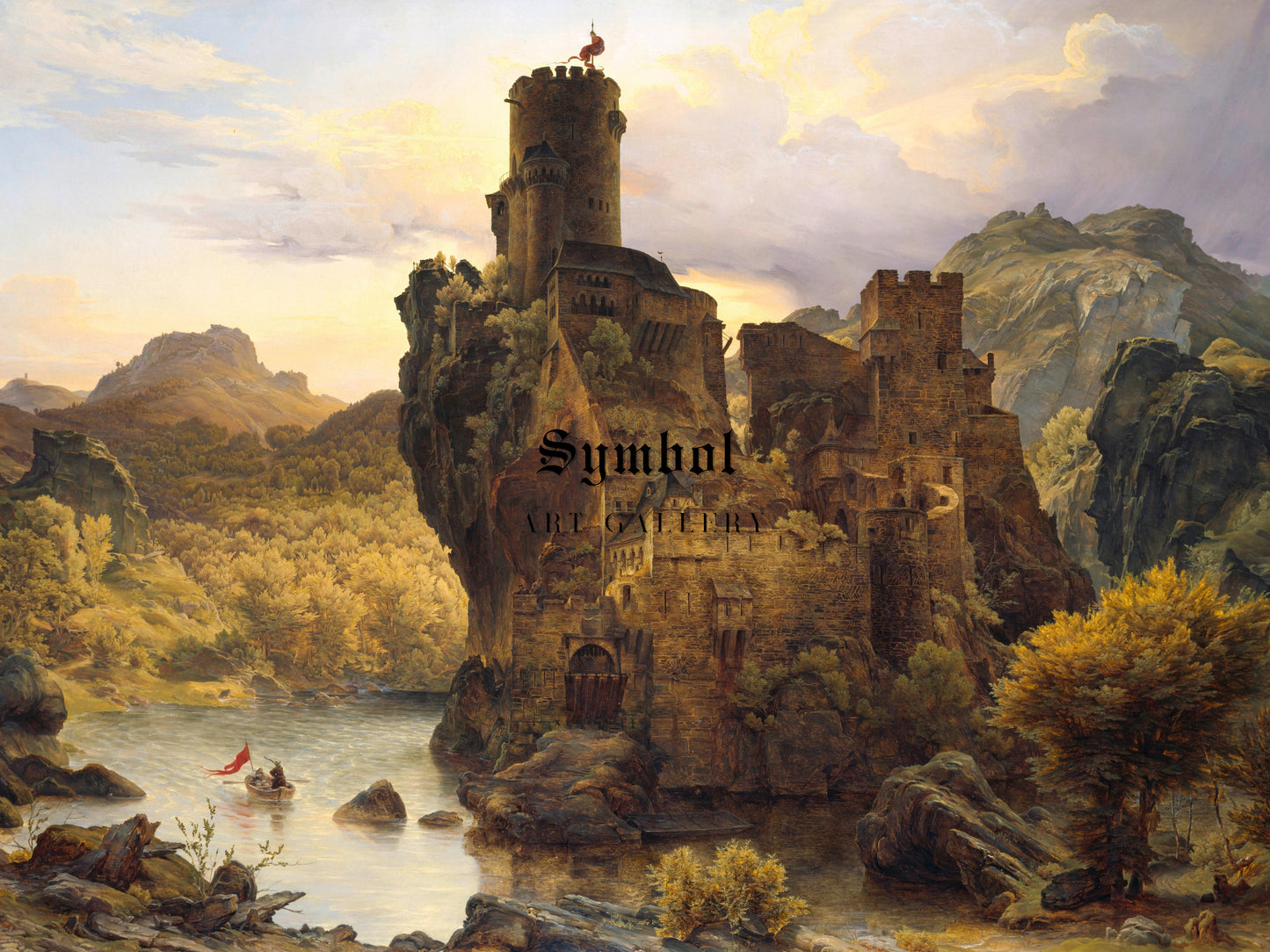 Knight's Castle by Carl Friedrich Lessing 1828, Wall Art Print, Fine Art Reproduction, Museum Quality Decor, Poster