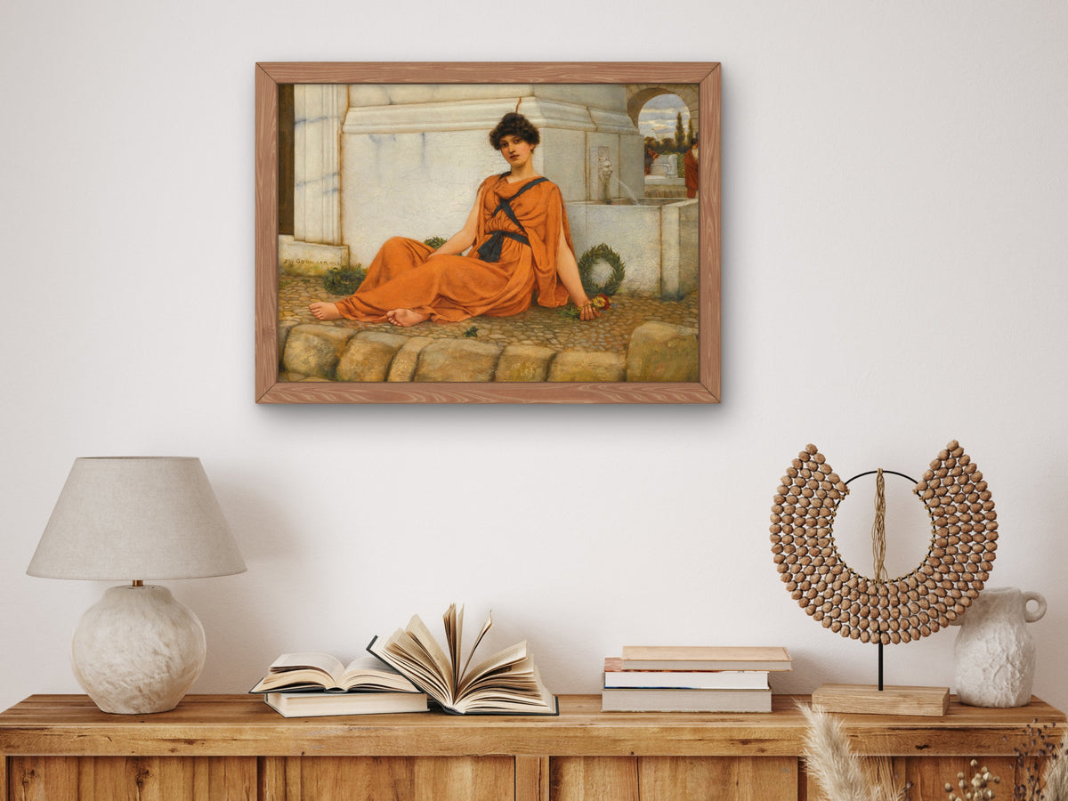 Repose by John William Godward 1899, Wall Art Print, Fine Art Reproduction, Museum Quality Decor, Poster