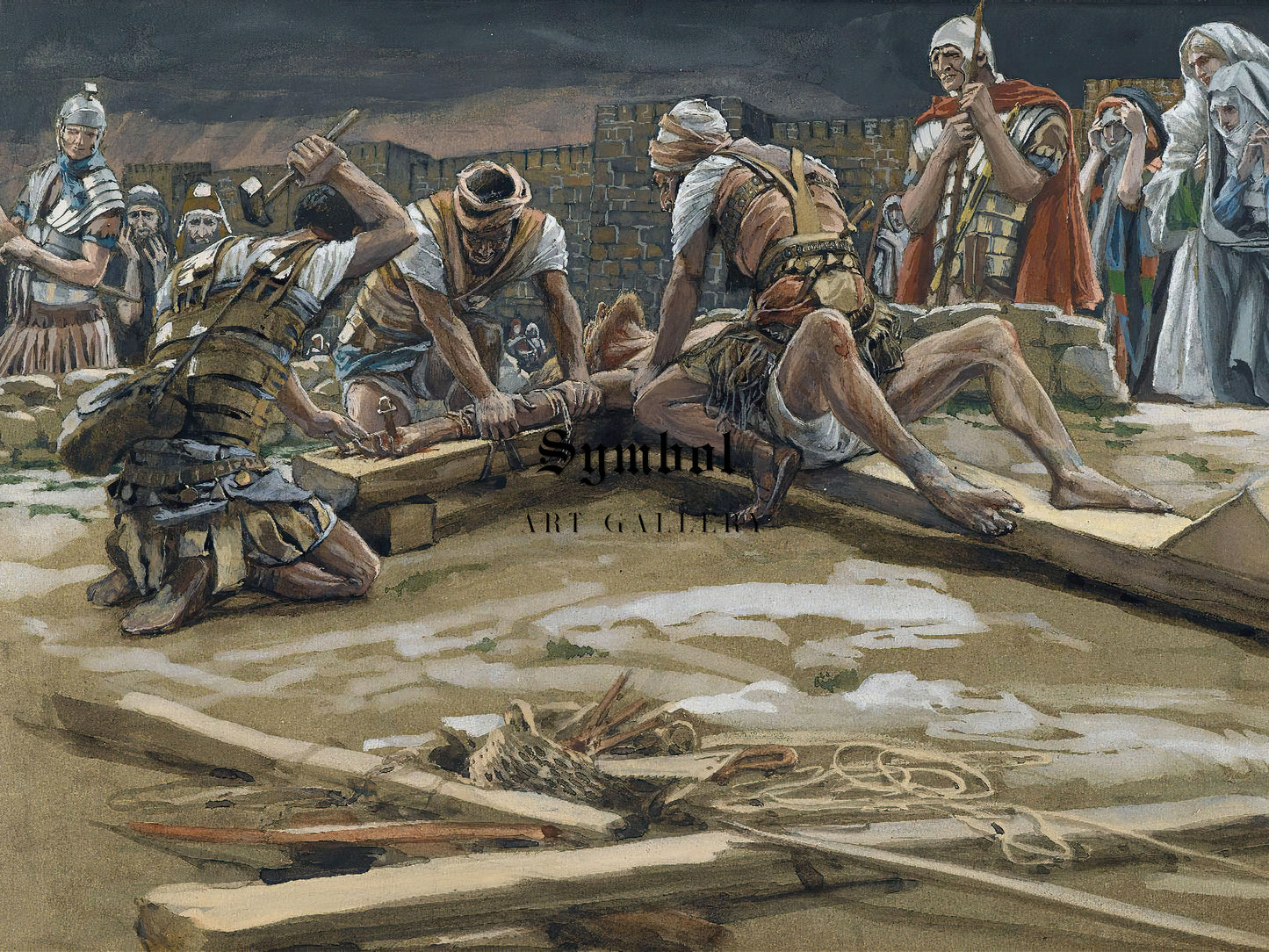 The First Nail by James Tissot, Wall Art Print, Fine Art Reproduction, Museum Quality Decor, Poster