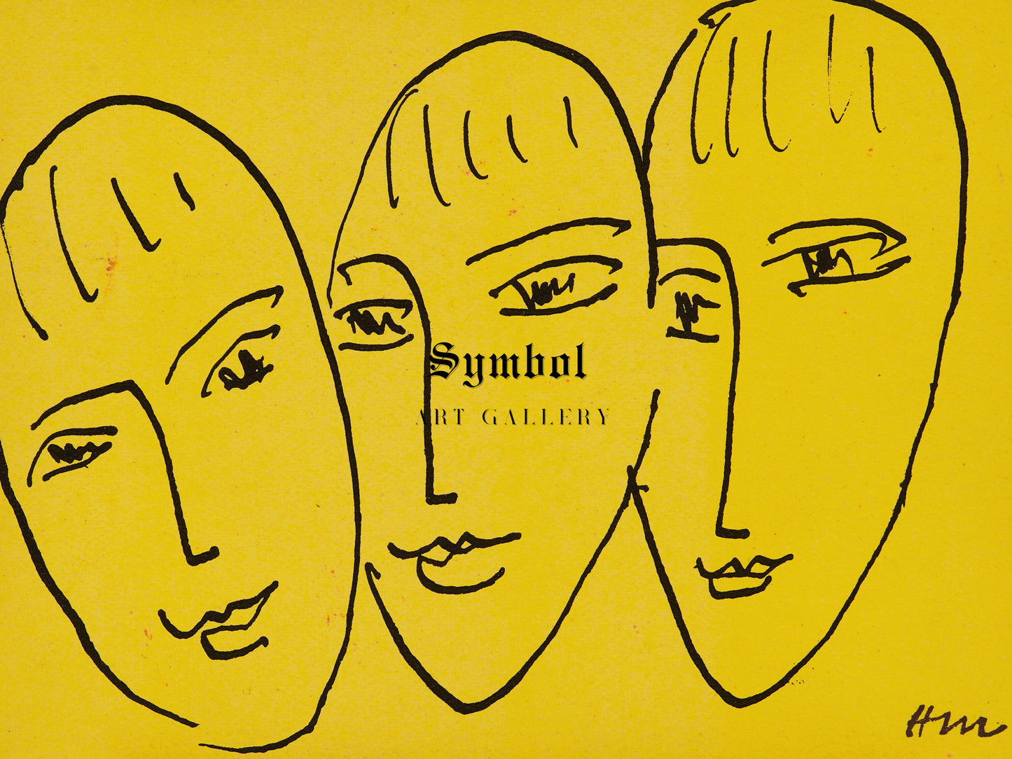 Trois visages by Henri Matisse 1951, Wall Art Print, Fine Art Reproduction, Museum Quality Decor, Poster