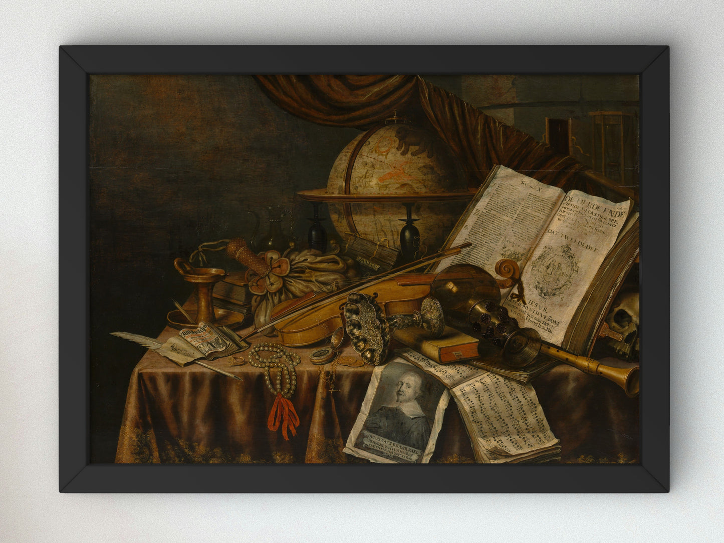 Vanitas Still Life by Edwaert Collier 1662, Wall Art Print, Fine Art Reproduction, Museum Quality Decor, Poster