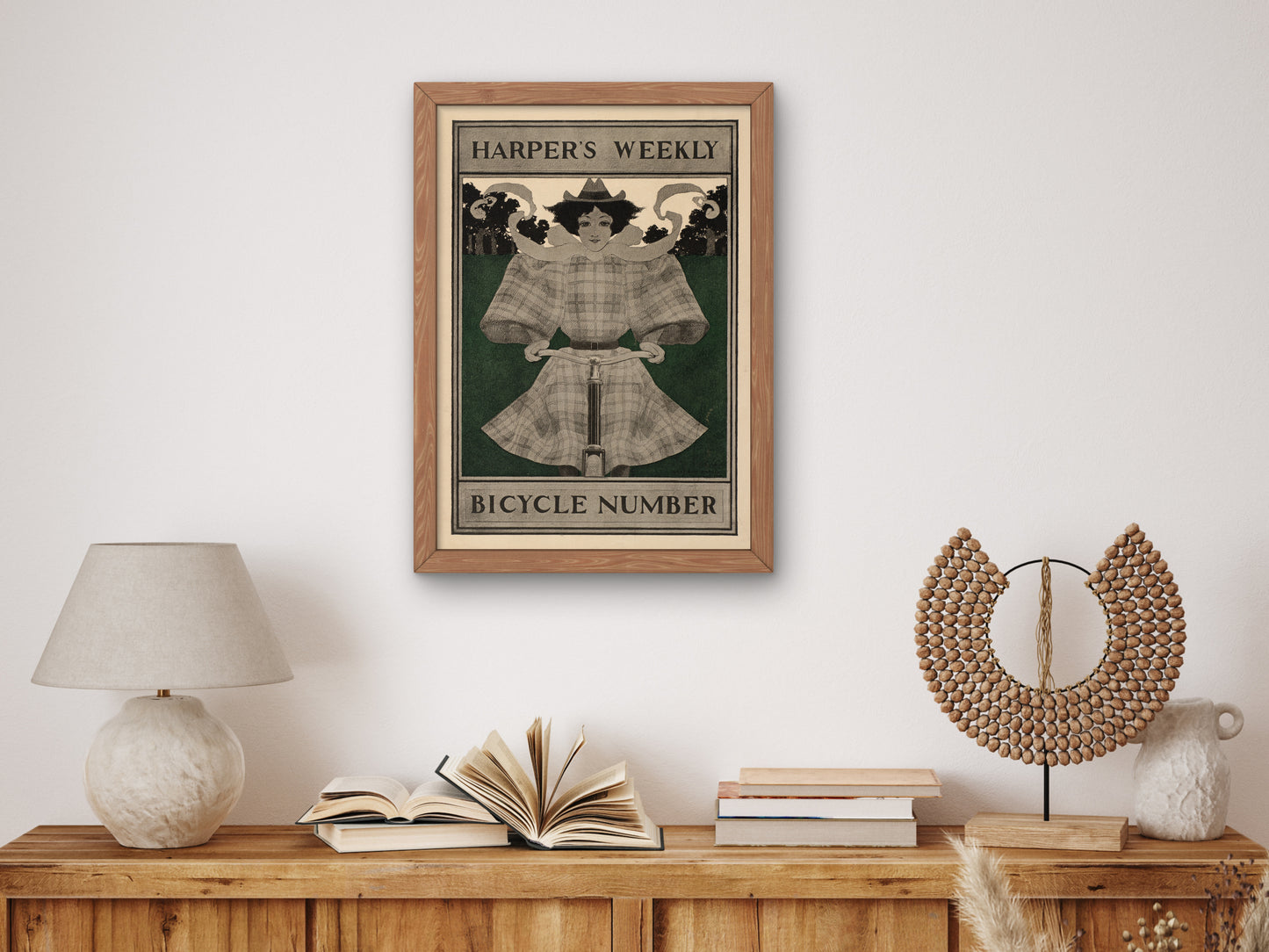 Bicycle Number by Maxfield Parrish 1890, Wall Art Print, Fine Art Reproduction, Museum Quality Decor, Poster
