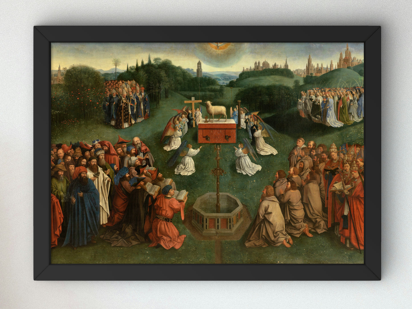 Adoration of the Lamb by Jan van Eyck 1432, Wall Art Print, Fine Art Reproduction, Museum Quality Decor, Poster