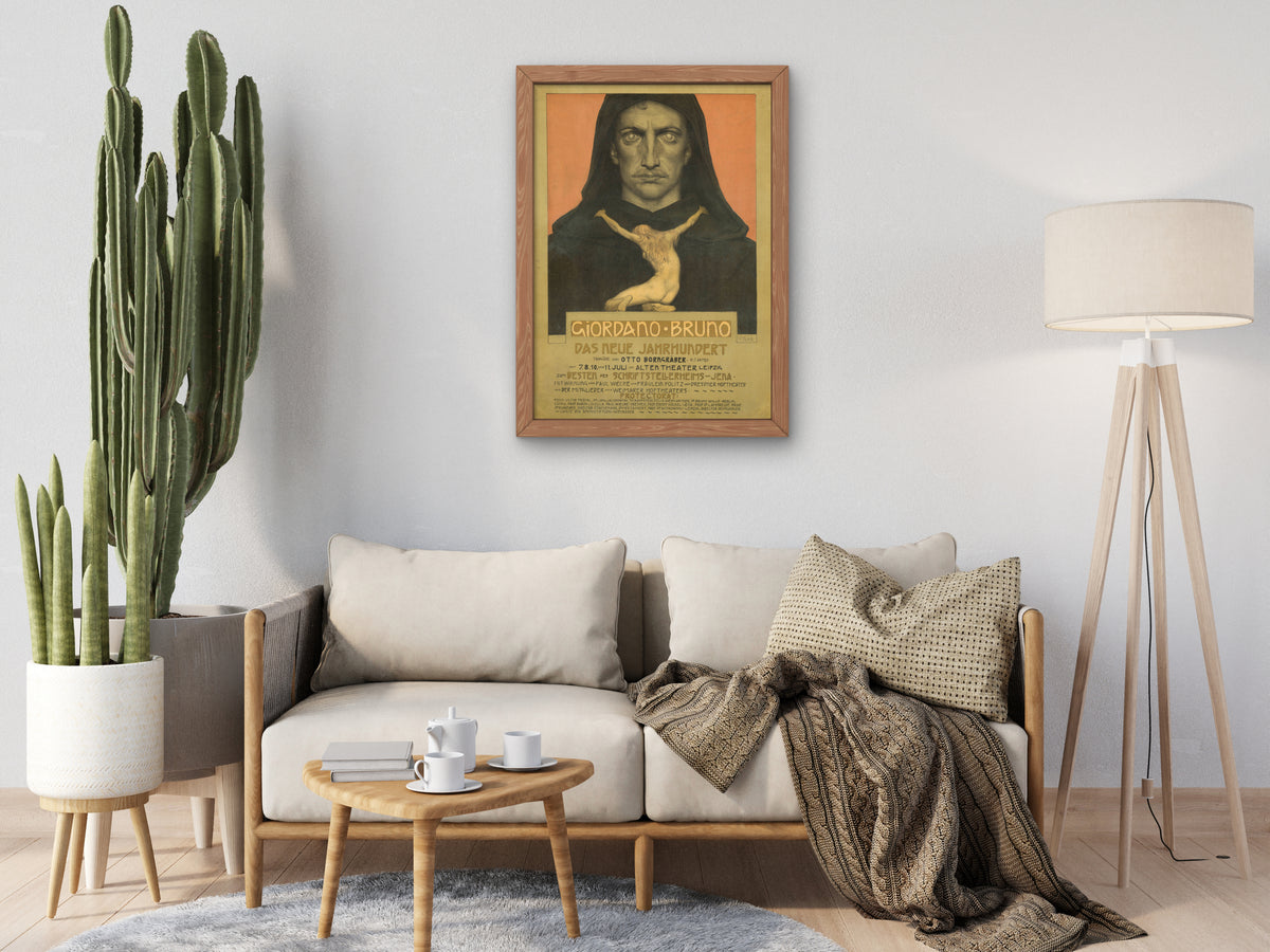 Giordano Bruno by Fidus (Hugo Höppener) 1902, Wall Art Print, Fine Art Reproduction, Museum Quality Decor, Poster