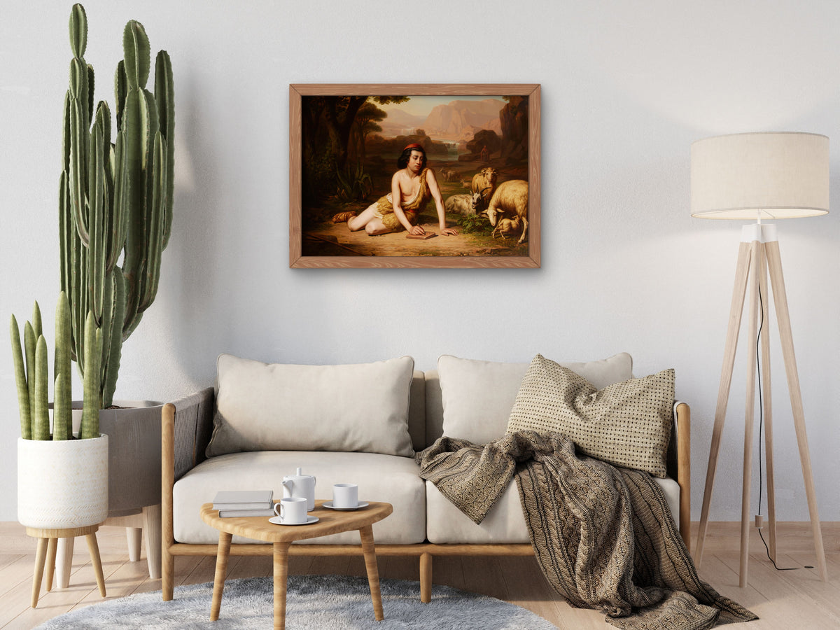 Giotto Drawing from Nature by John William Godward, Wall Art Print, Fine Art Reproduction, Museum Quality Decor, Poster