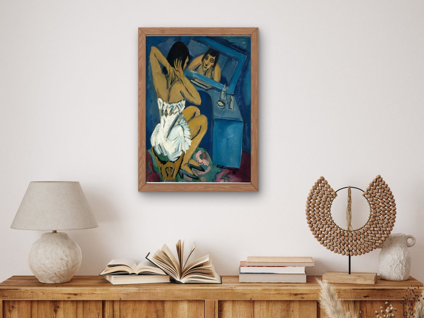 Woman Before the Mirror by Ernst Ludwig Kirchner 1912, Wall Art Print, Fine Art Reproduction, Museum Quality Decor, Poster