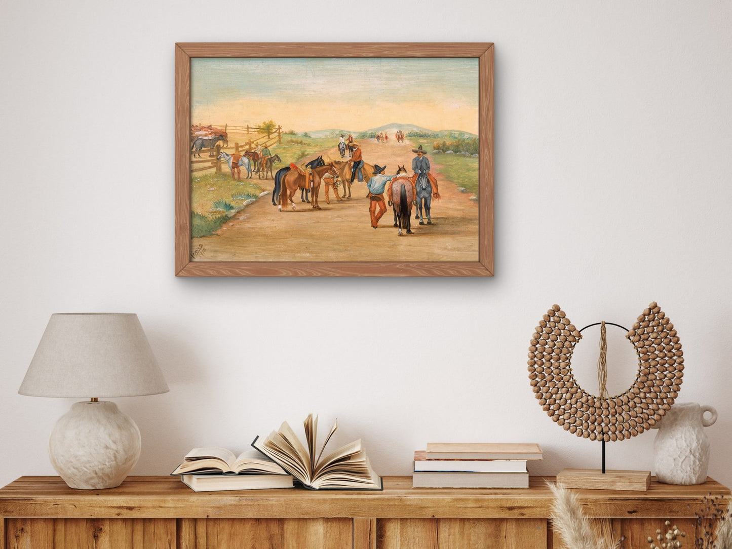 Charreada by Ernesto Icaza 1910, Wall Art Print, Fine Art Reproduction, Museum Quality Decor, Poster
