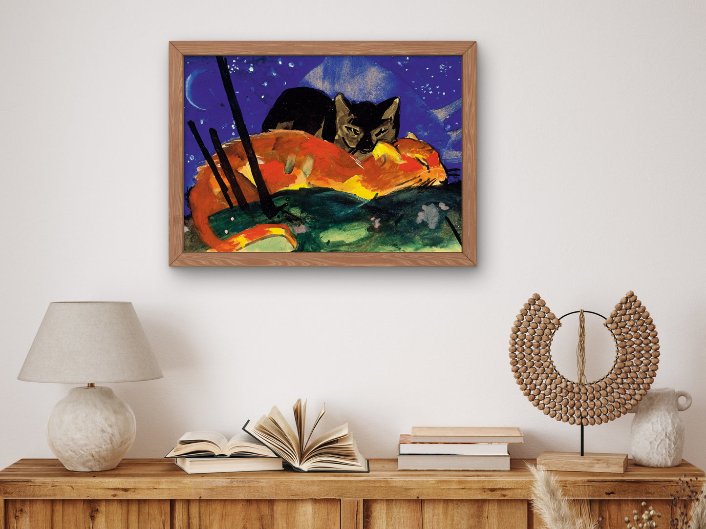 Two Cats by Franz Marc 1913, Wall Art Print, Fine Art Reproduction, Museum Quality Decor, Poster