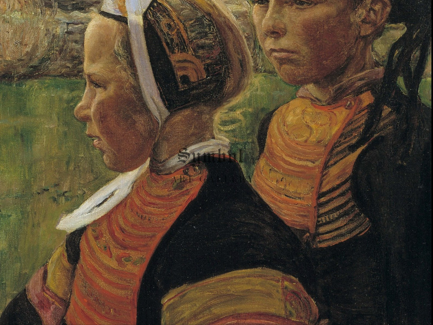 Le frère et la soeur Penmarc'h by Elizabeth Nourse 1901, Wall Art Print, Fine Art Reproduction, Museum Quality Decor, Poster