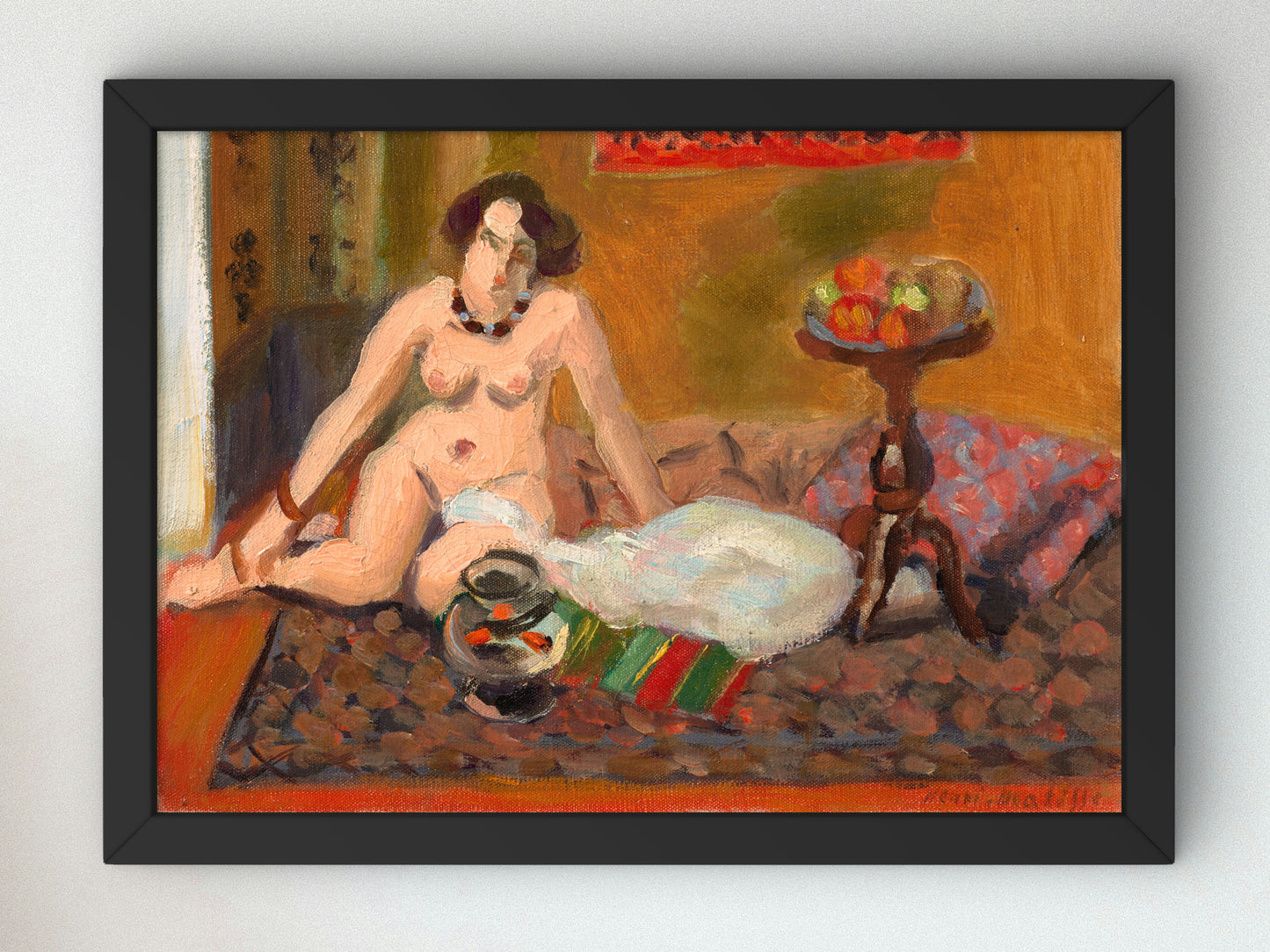 Crouching Nude near an Aquarium by Henri Matisse 1921, Wall Art Print, Fine Art Reproduction, Museum Quality Decor, Poster