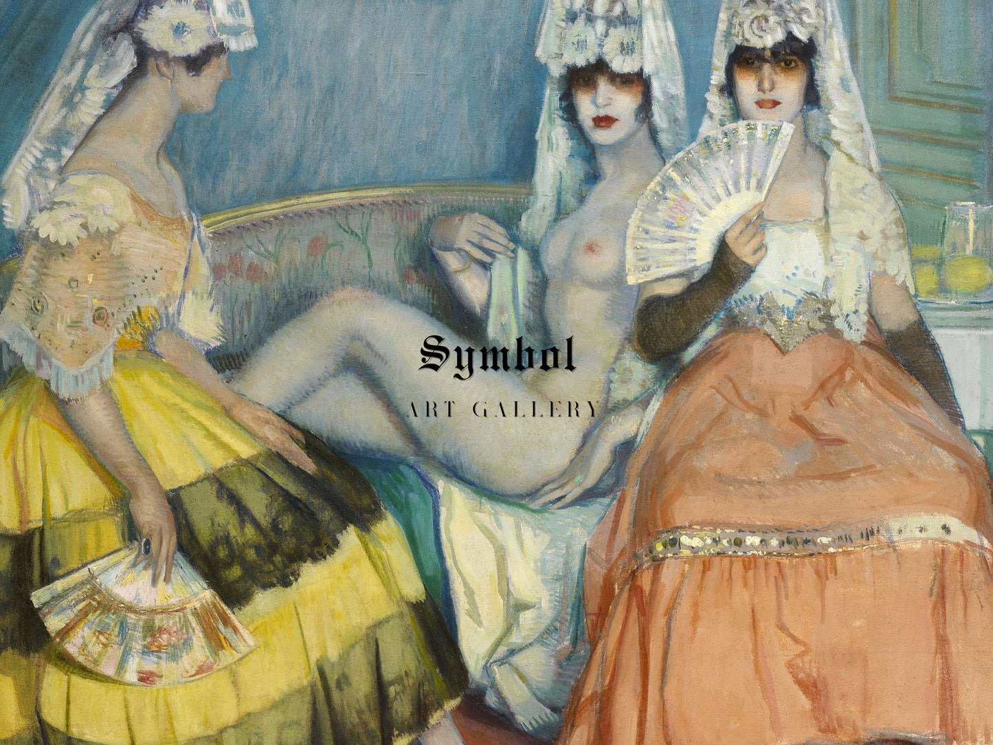 La Maja Marquesa by Federico Beltrán Masses 1912, Wall Art Print, Fine Art Reproduction, Museum Quality Decor, Poster