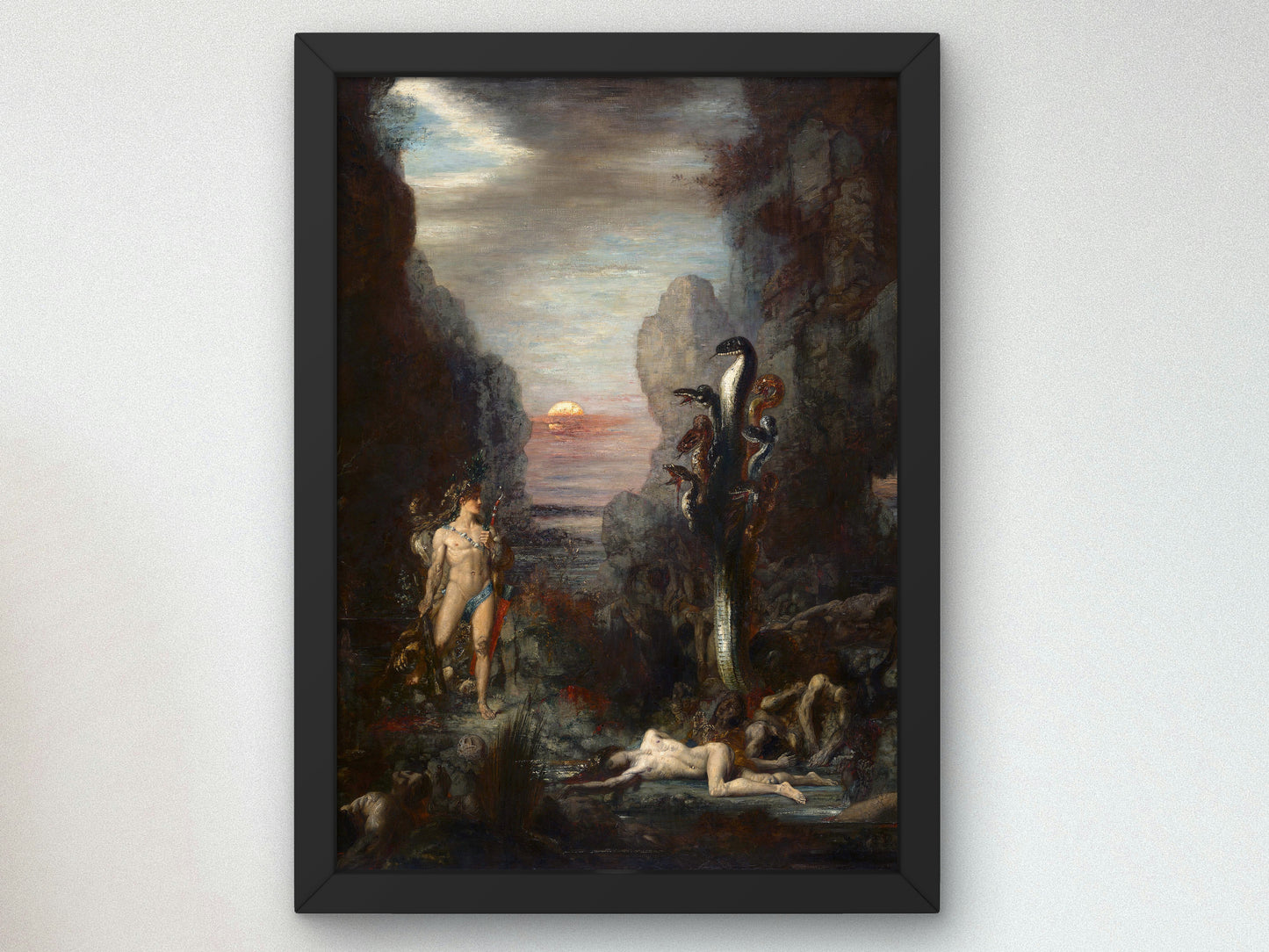 Hercules and the Lernaean Hydra by Gustave Moreau 1875, Wall Art Print, Fine Art Reproduction, Museum Quality Decor, Poster