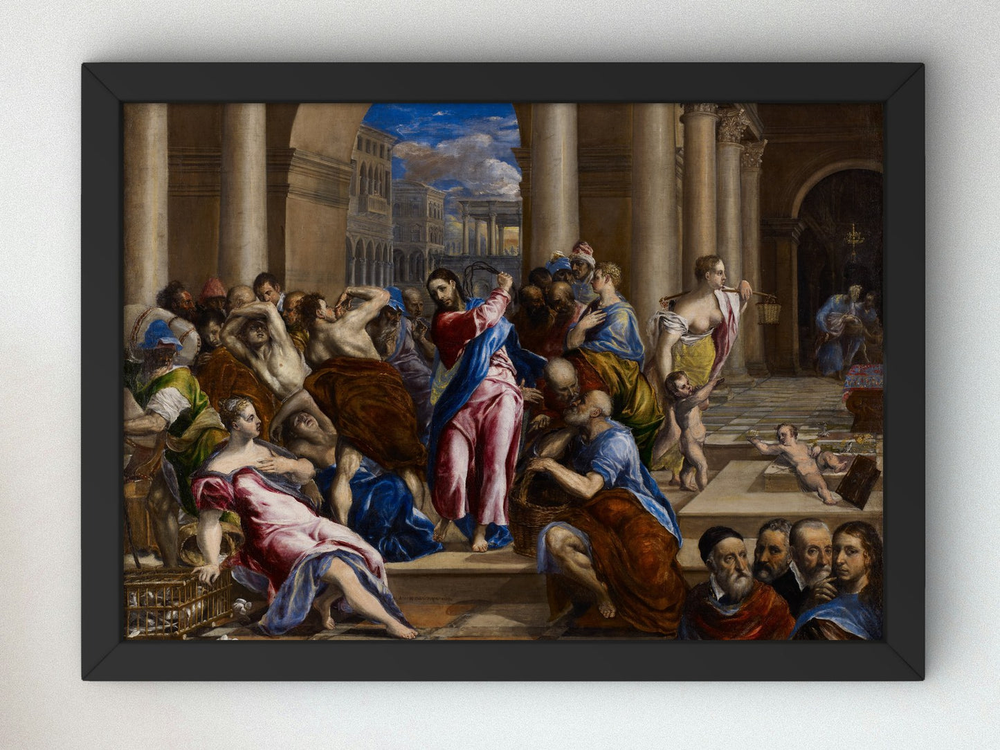 Christ Driving the Money Changers from the Temple by El Greco 1560, Wall Art Print, Fine Art Reproduction, Museum Quality Decor, Poster