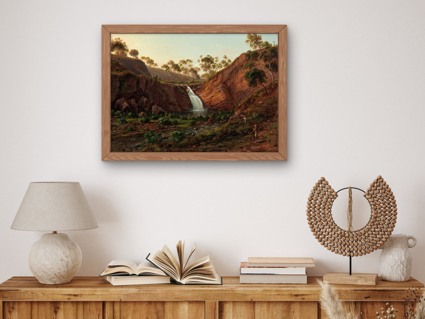 Waterfall on the Clyde River, Tasmania by Eugene von Guérard 1877, Wall Art Print, Fine Art Reproduction, Museum Quality Decor, Poster