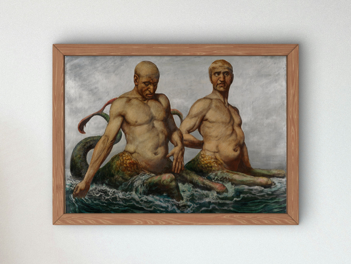 Mermen by Hans Thoma 1900, Wall Art Print, Fine Art Reproduction, Museum Quality Decor, Poster