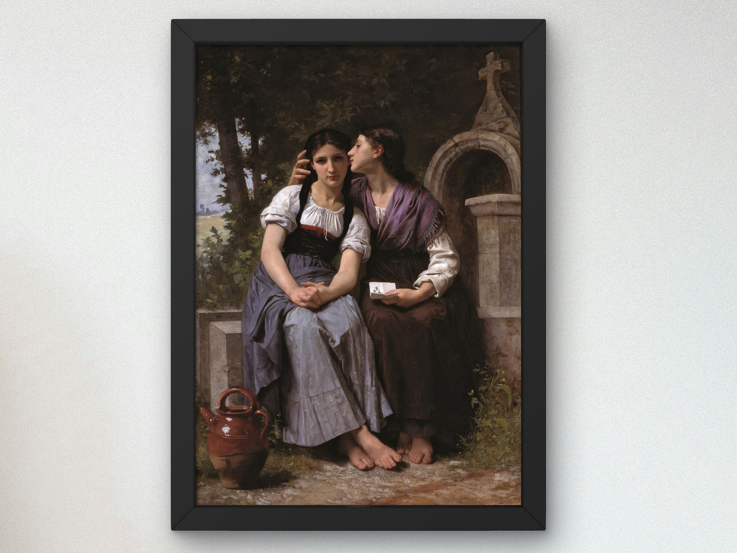 La Confidence by Elizabeth Jane Gardner 1880, Wall Art Print, Fine Art Reproduction, Museum Quality Decor, Poster
