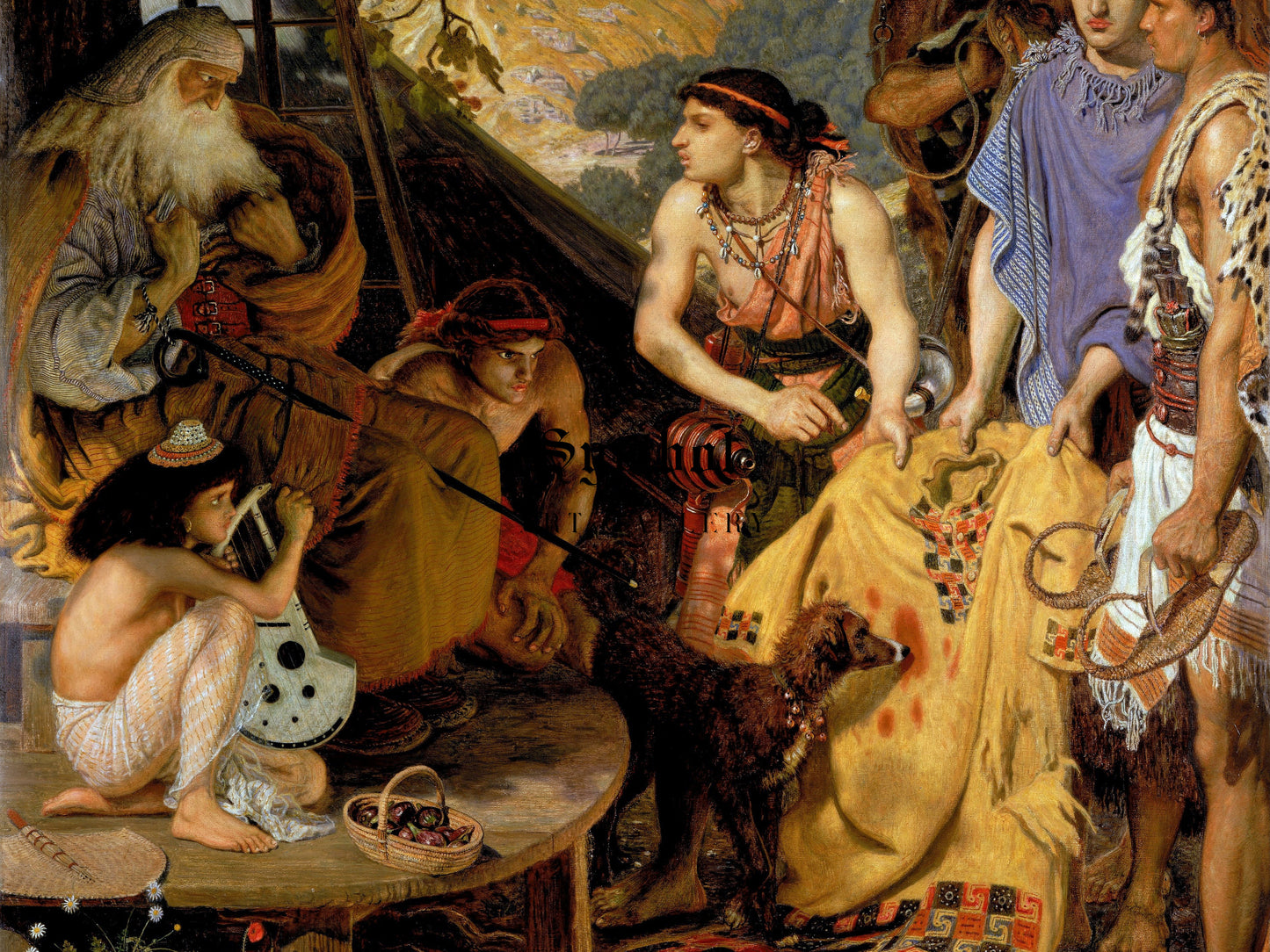The Coat of Many Colours by Ford Madox Brown 1866, Wall Art Print, Fine Art Reproduction, Museum Quality Decor, Poster