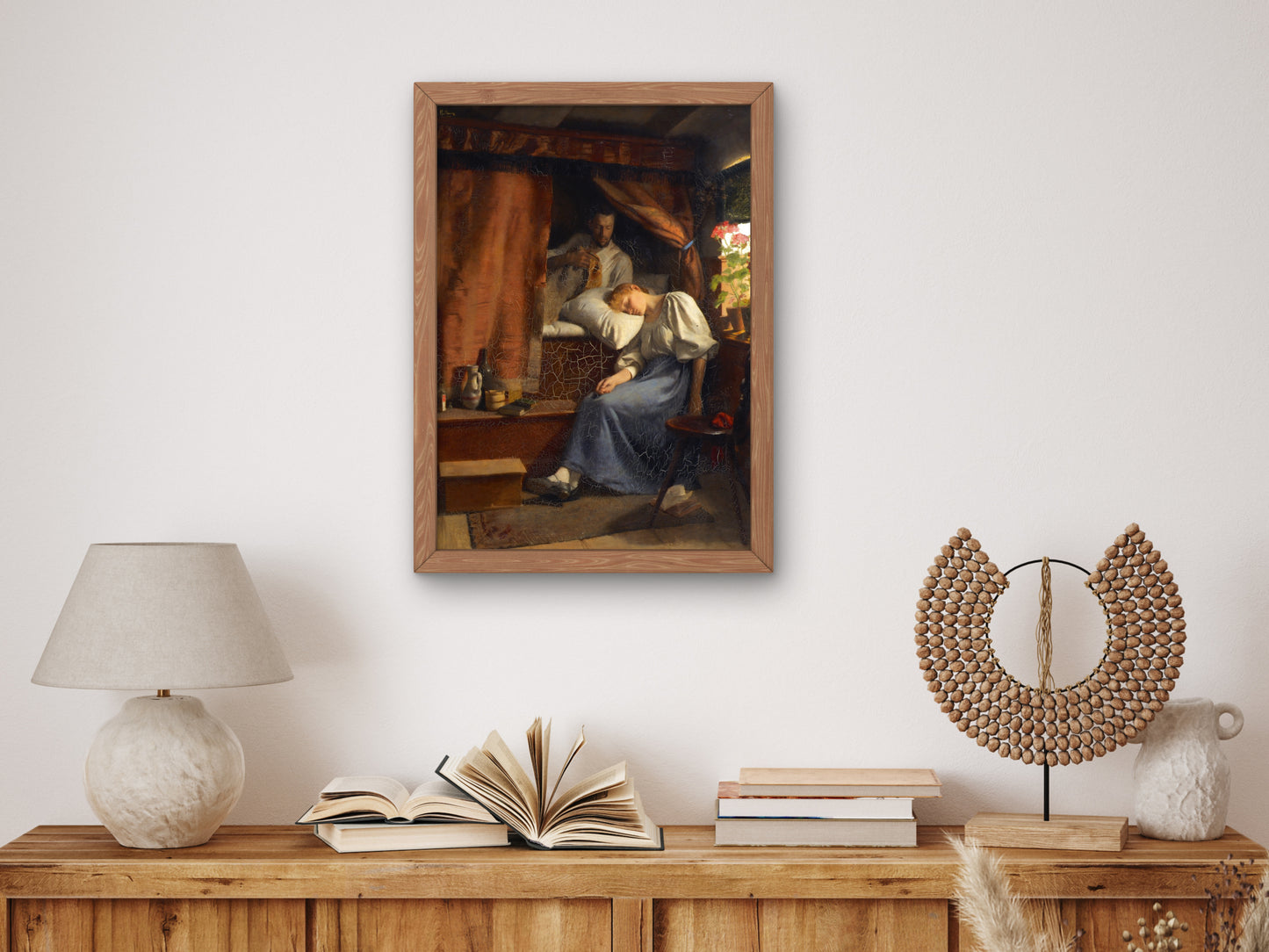 At the Sickbed by Alexander Rothaug 1890, Wall Art Print, Fine Art Reproduction, Museum Quality Decor, Poster