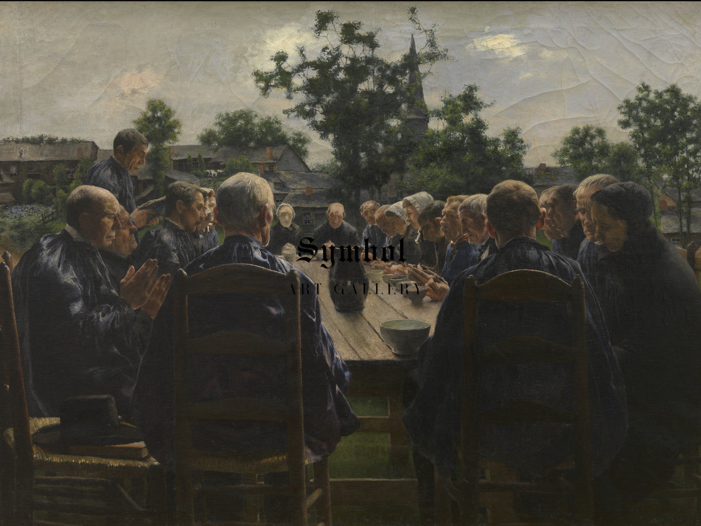 The Funeral Meal by Léon Frédéric 1886, Wall Art Print, Fine Art Reproduction, Museum Quality Decor, Poster