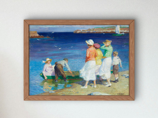 A Sailing Party Going for a Sail by Edward Henry Potthast 1924, Wall Art Print, Fine Art Reproduction, Museum Quality Decor, Poster