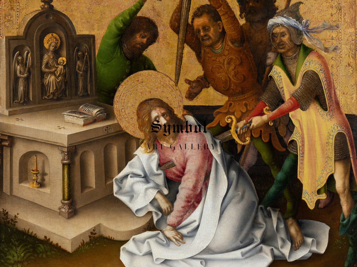 Martyrdom of St Matthew by Stefan Lochner 1435, Wall Art Print, Fine Art Reproduction, Museum Quality Decor, Poster