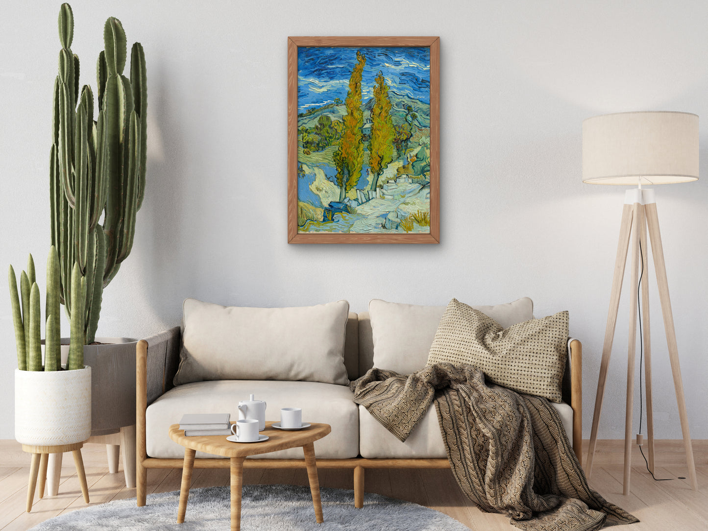 Two Poplars in the Alpilles near Saint Remy by Vincent van Gogh 1889, Wall Art Print, Fine Art Reproduction, Museum Quality Decor, Poster