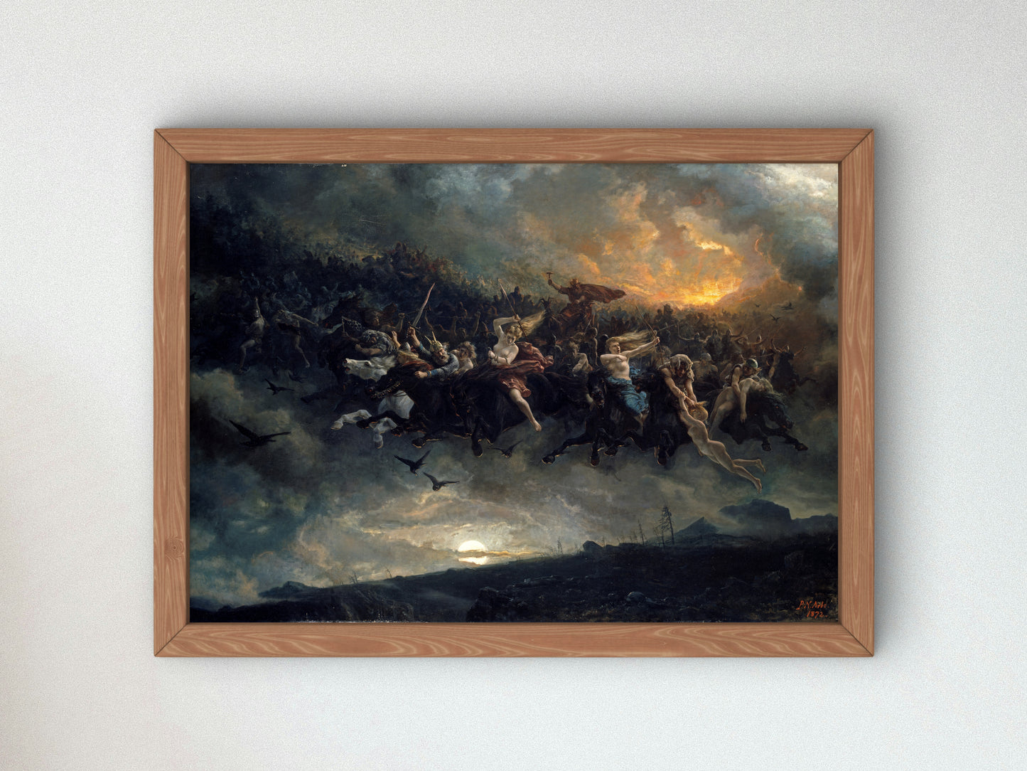 Odin's Wild Hunt by Peter Nikolay Arbo 1872, Wall Art Print, Fine Art Reproduction, Museum Quality Decor, Poster