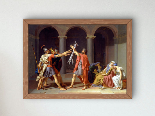 The Oath of the Horatii by Jacques Louis David 1786, Wall Art Print, Fine Art Reproduction, Museum Quality Decor, Poster