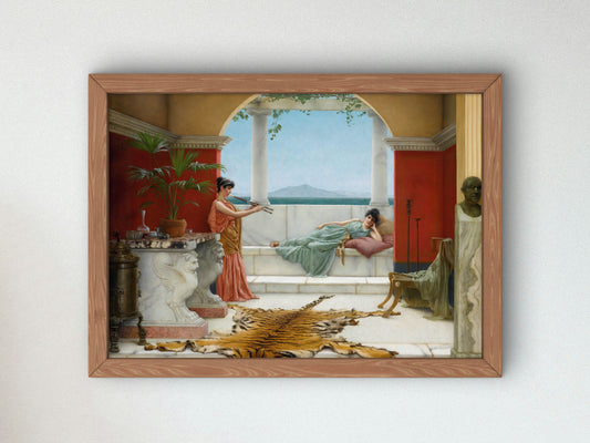 The Sweet Siesta of a Summer Day by John William Godward 1891, Wall Art Print, Fine Art Reproduction, Museum Quality Decor, Poster