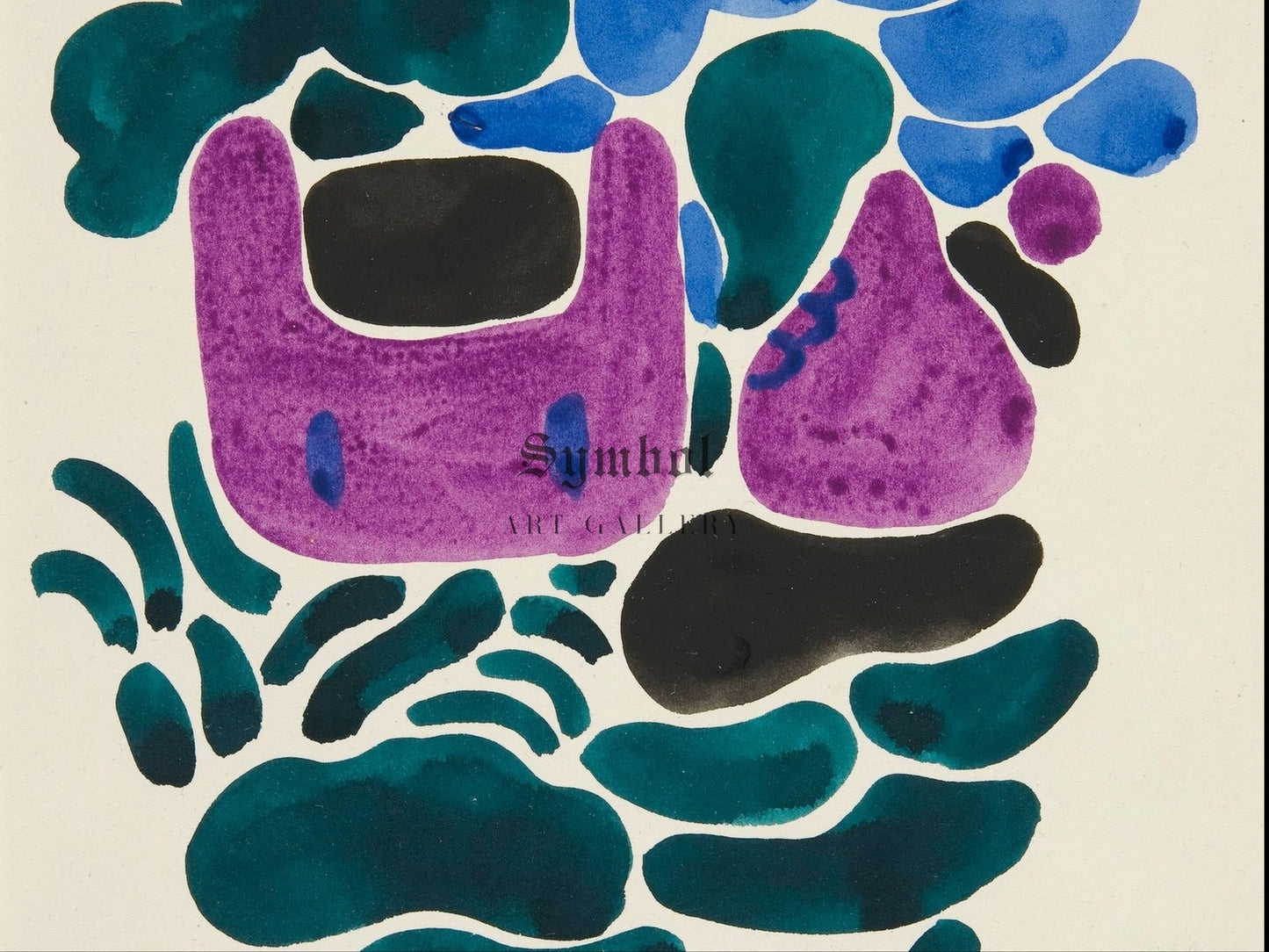 Abstraction Based on Flower Forms I by David Kakabadzé 1921, Wall Art Print, Fine Art Reproduction, Museum Quality Decor, Poster