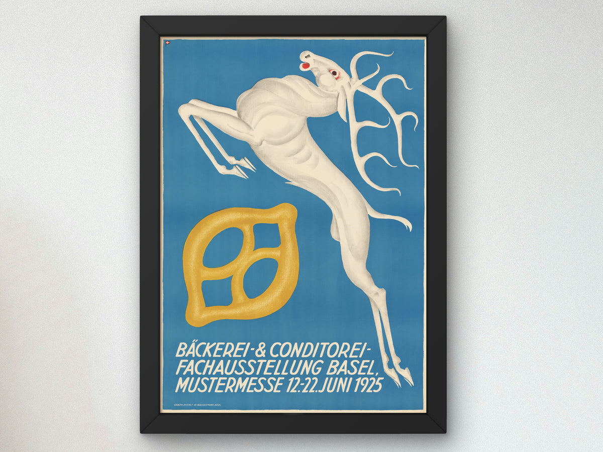 Bakery and Confectionery Trade Exhibition Basel by Otto Plattner 1925, Wall Art Print, Fine Art Reproduction, Museum Quality Decor, Poster