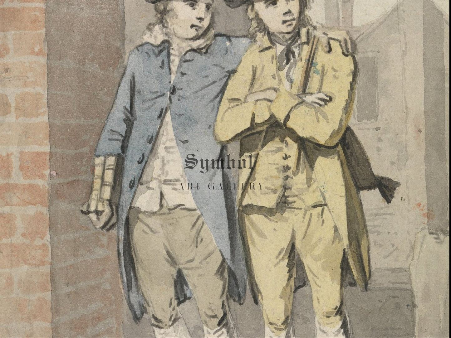 Two Schoolboys by Elias Martin, Wall Art Print, Fine Art Reproduction, Museum Quality Decor, Poster