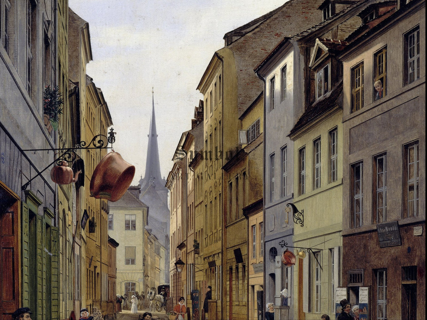 Parocialstrasse by Eduard Gaertner 1831, Wall Art Print, Fine Art Reproduction, Museum Quality Decor, Poster