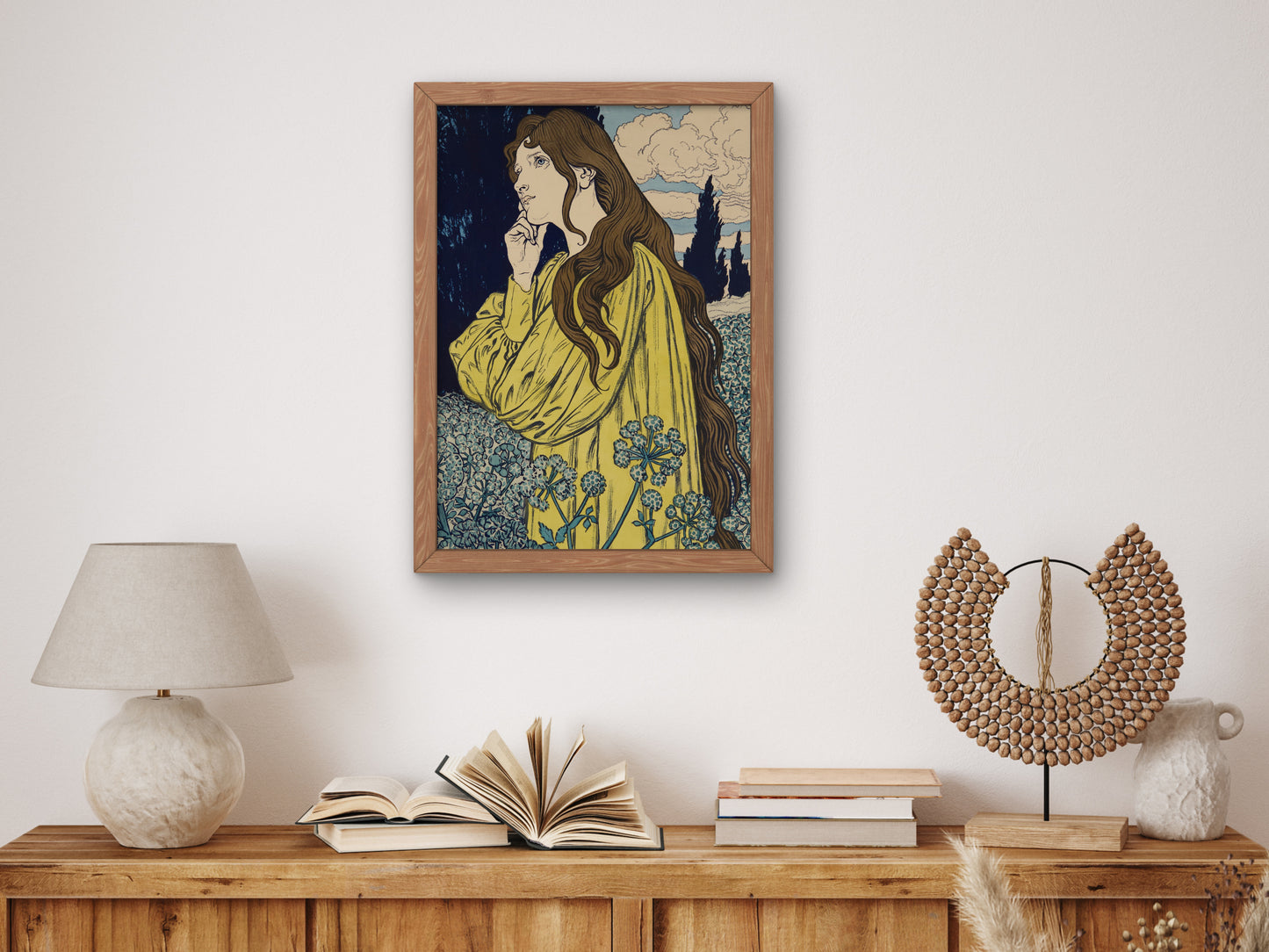 Méditation by Eugène Grasset 1897, Wall Art Print, Fine Art Reproduction, Museum Quality Decor, Poster