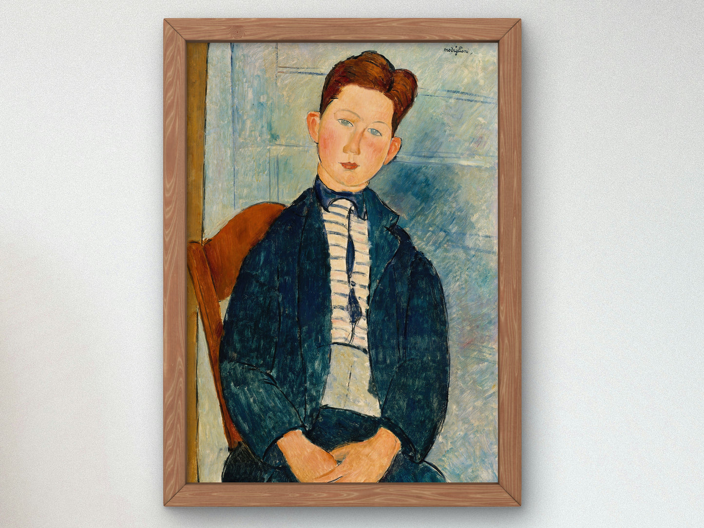 Boy in a Striped Sweater by Amedeo Modigliani 1918, Wall Art Print, Fine Art Reproduction, Museum Quality Decor, Poster