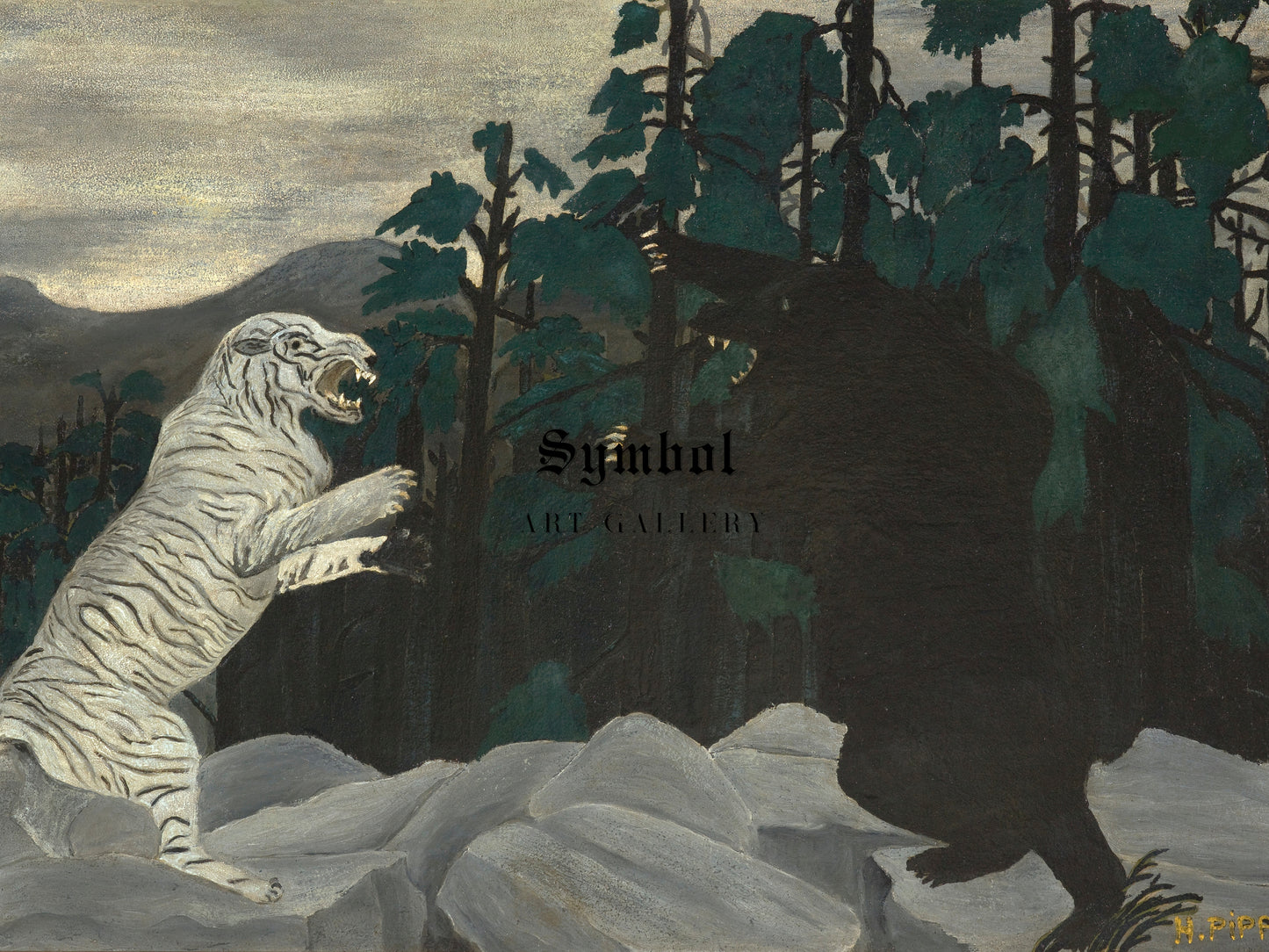 The Blue Tiger by Horace Pippin 1933, Wall Art Print, Fine Art Reproduction, Museum Quality Decor, Poster