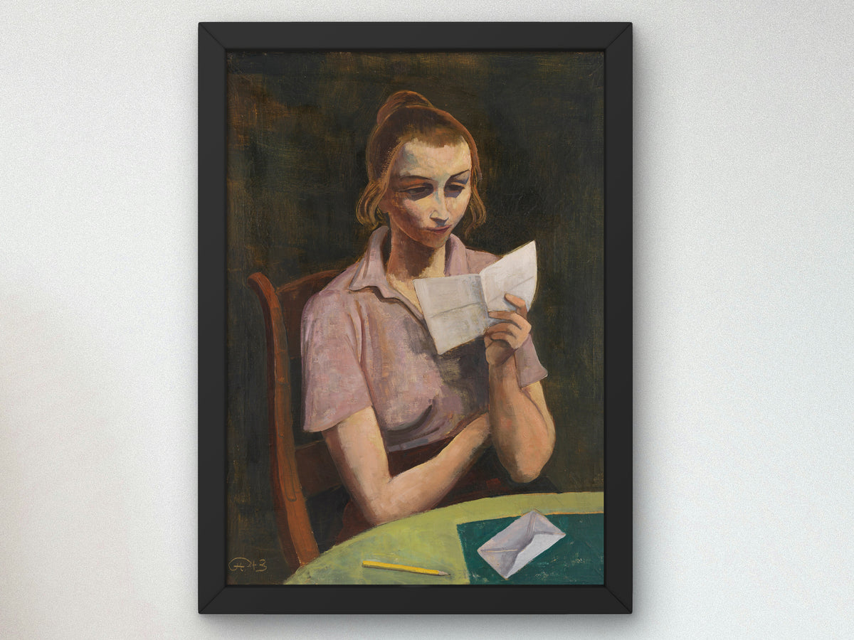 Woman Reading by Karl Hofer 1943, Wall Art Print, Fine Art Reproduction, Museum Quality Decor, Poster