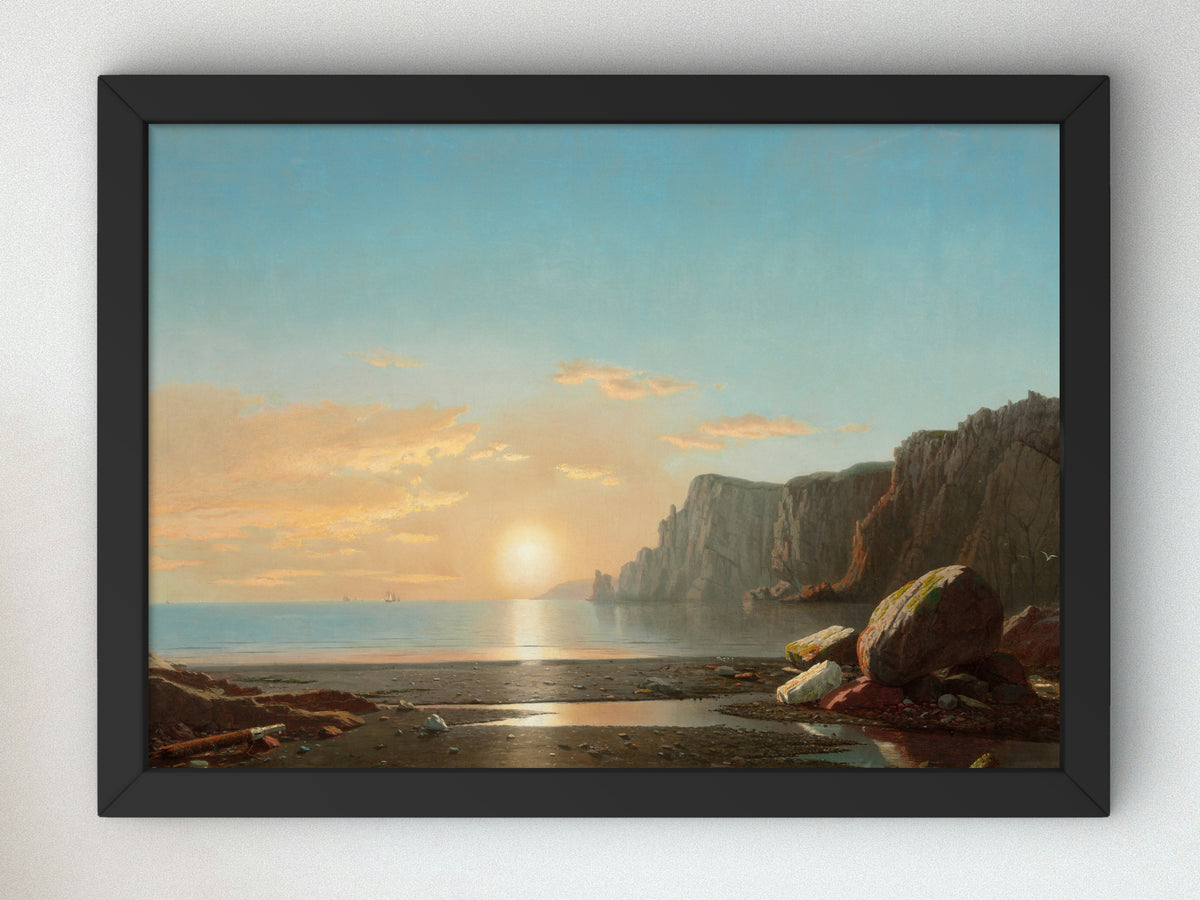 View of Northern Head at Sunrise in the Bay of Fundy by William Bradford 1862, Wall Art Print, Fine Art Reproduction, Museum Quality Decor
