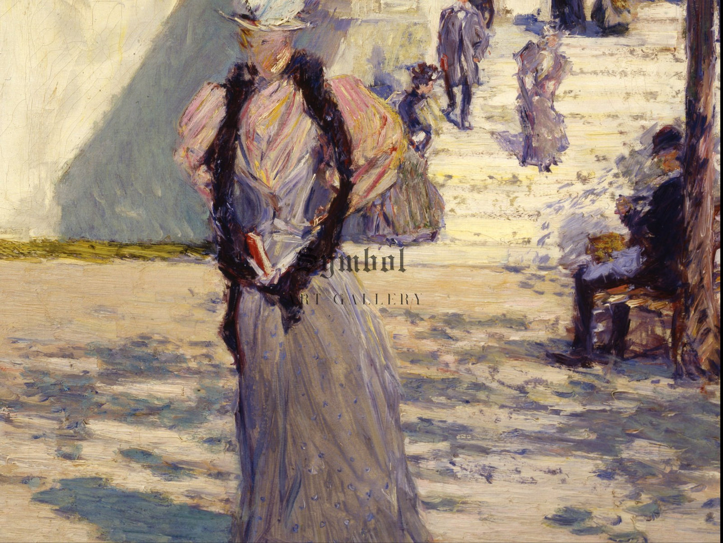 Figures in Sunlight by Childe Hassam 1893, Wall Art Print, Fine Art Reproduction, Museum Quality Decor, Poster