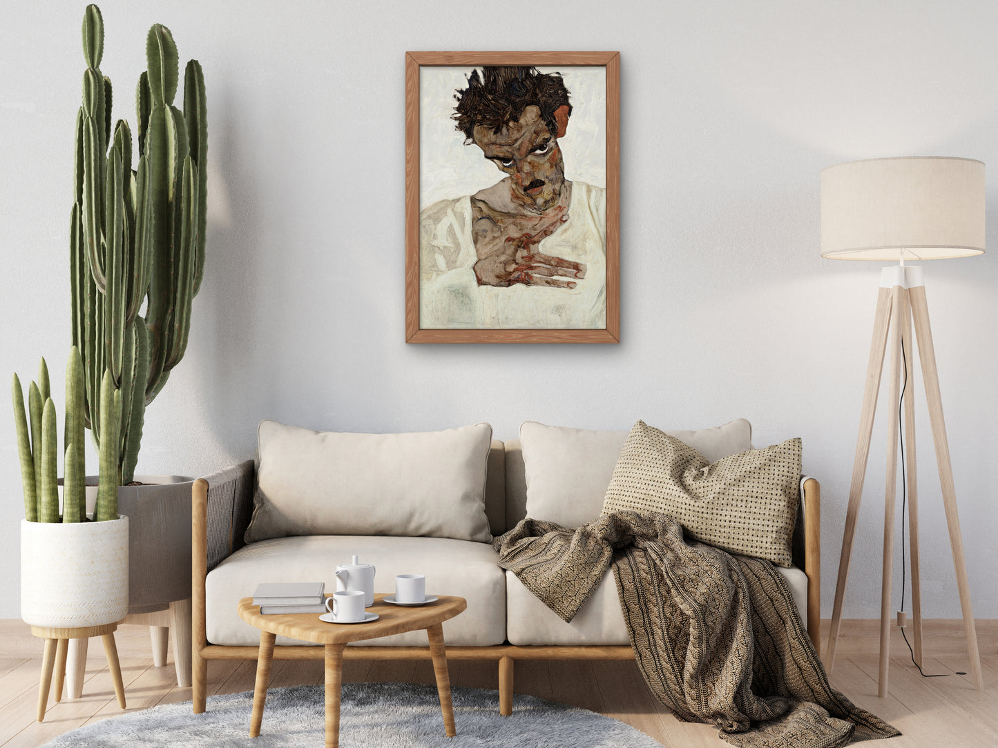 Self Portrait with Lowered Head by Egon Schiele 1912, Wall Art Print, Fine Art Reproduction, Museum Quality Decor, Poster