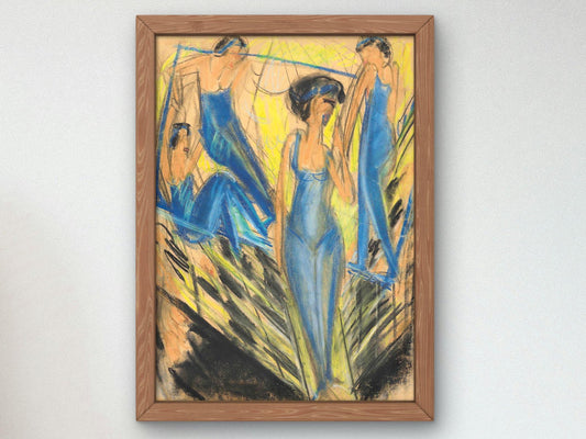 Blaue Artisten by Ernst Ludwig Kirchner, 1914, Expressionism and Fauvism, fine art print