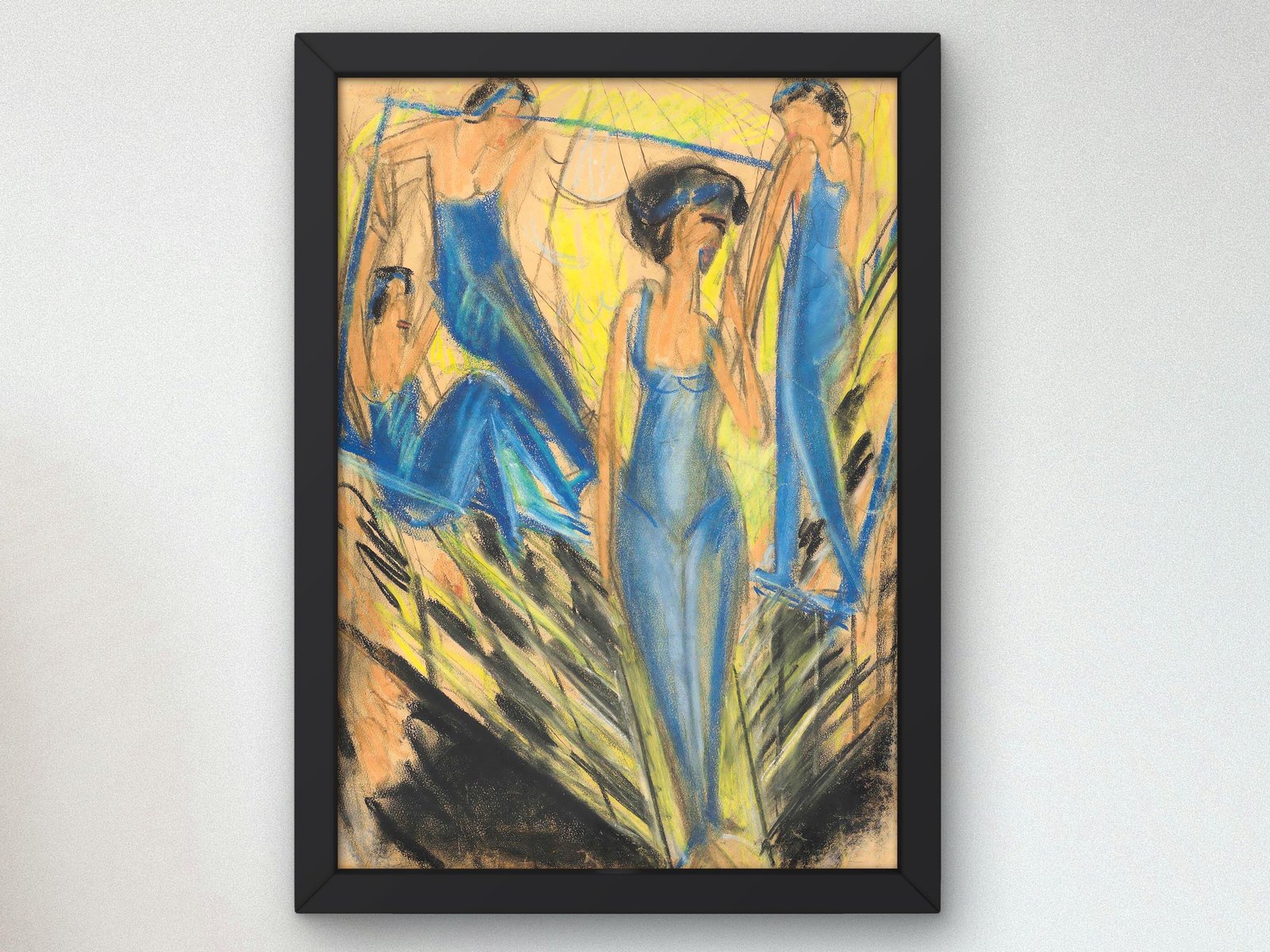 Blaue Artisten by Ernst Ludwig Kirchner, 1914, Expressionism and Fauvism, fine art print