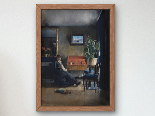 Blue Interior by Harriet Backer, 1883, Impressionism, fine art print